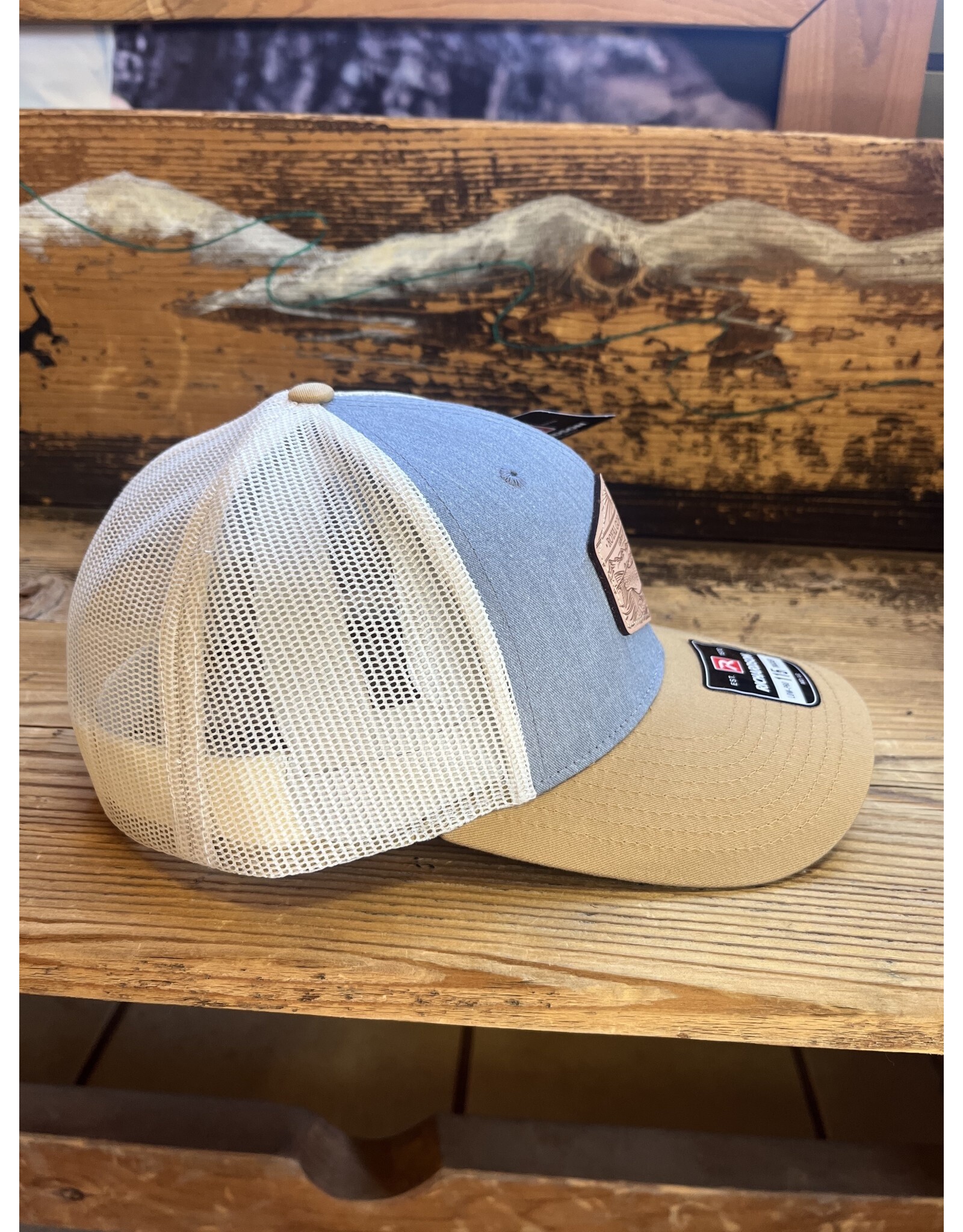 Richardson RGA Underwood Leather Patch Trucker (Heather Birch Amber)