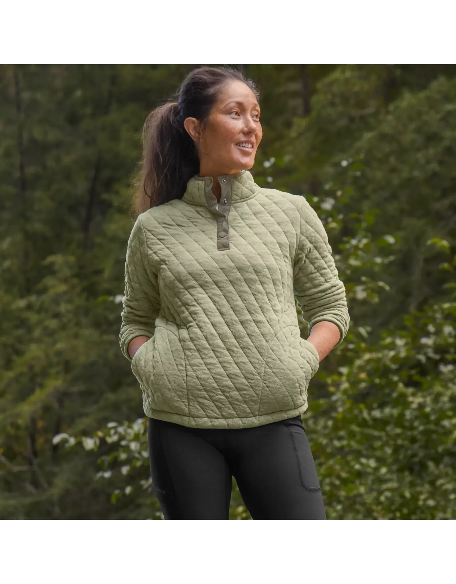 Orvis W's Outdoor Quilted 1/4-Snap Sweatshirt