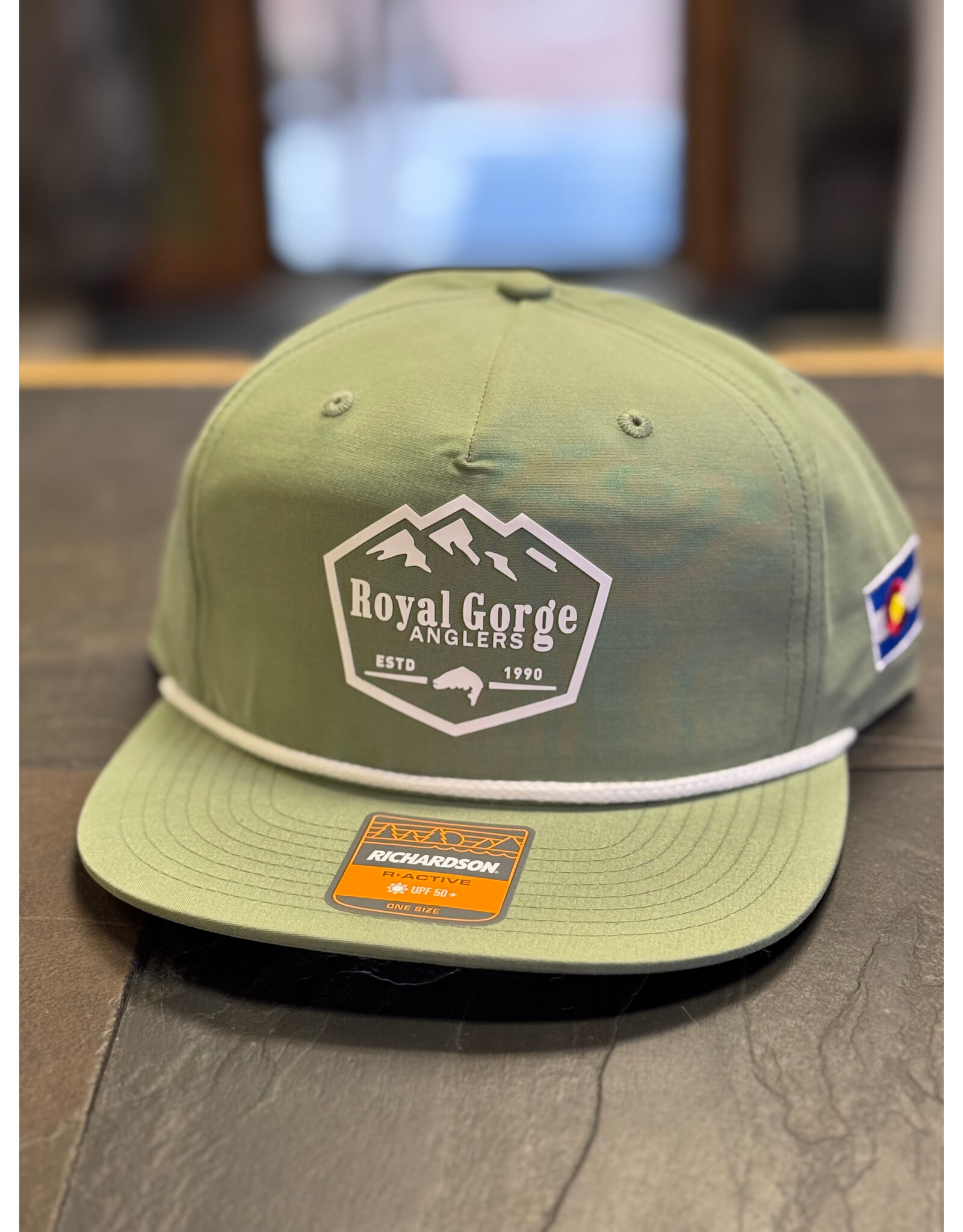 Richardson RGA Trout & Mountain Silicone Patch Performance Rope Hat (Sage/ White Rope)