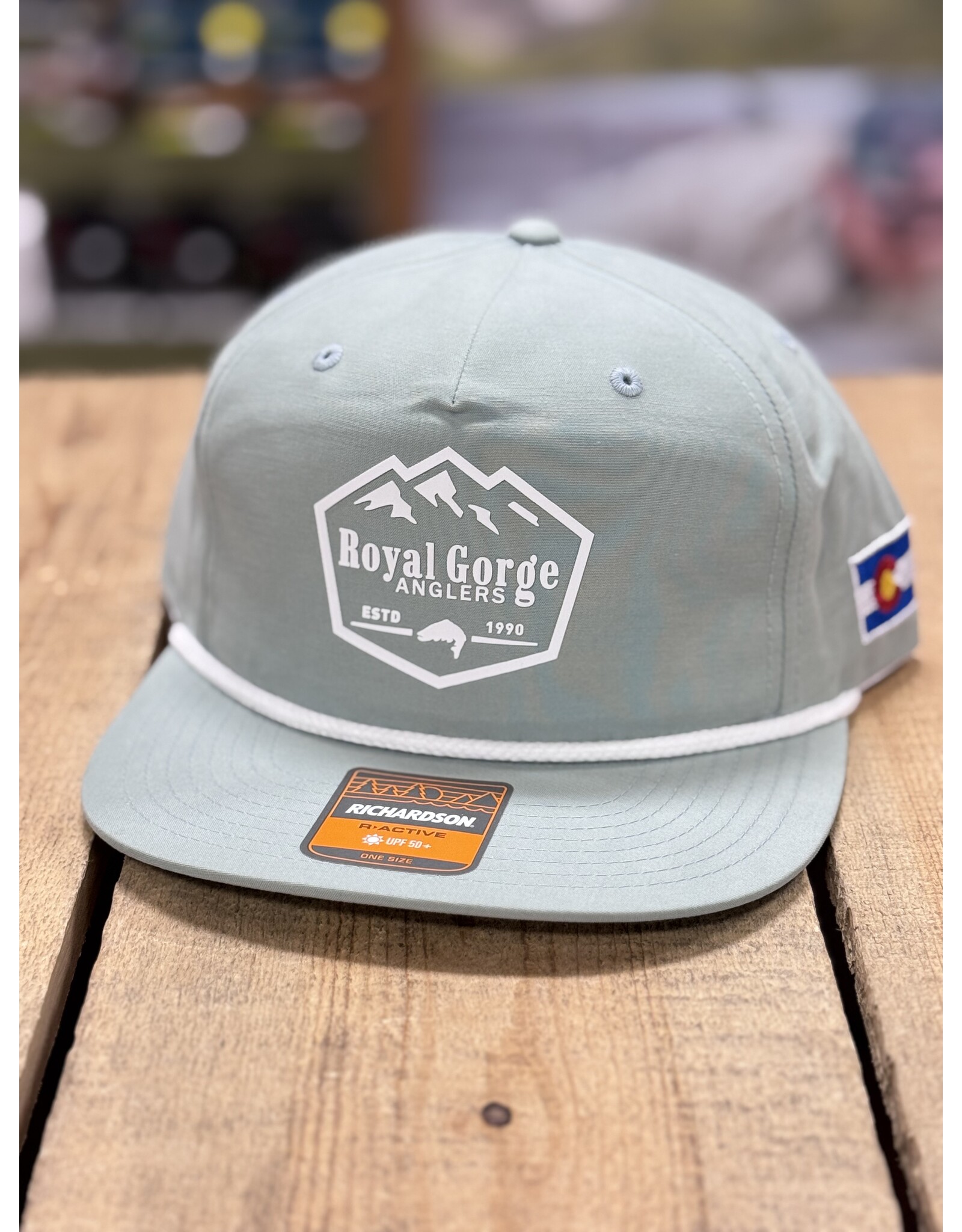 Richardson RGA Trout & Mountain Silicone Patch Performance Rope Hat (Dusty Blue/ White Rope)