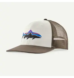 Patagonia Fitz Roy Trout Trucker Hat (White w/Marlow Brown)