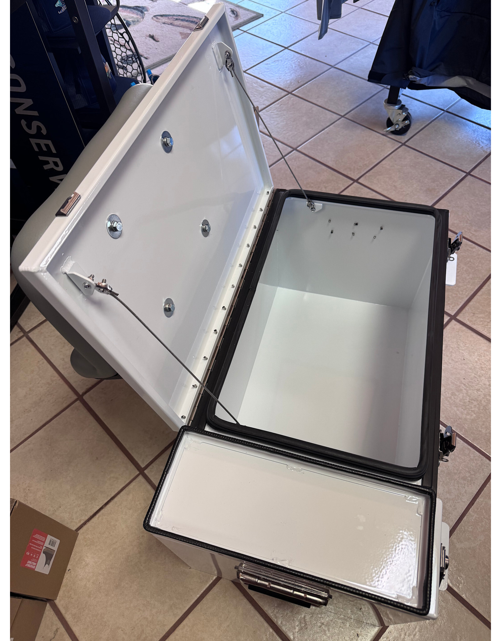 Riocraft Rio Craft Dual Lid Dry Box w/ Low Back Padded Seat (32" L X 16" W X 16" H)