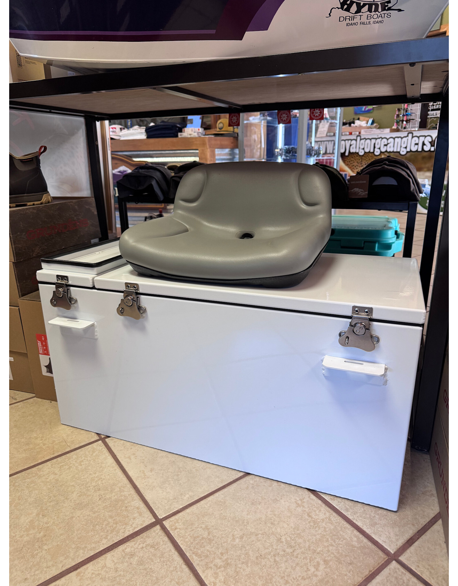 Riocraft Rio Craft Dual Lid Dry Box w/ Low Back Padded Seat (32" L X 16" W X 16" H)