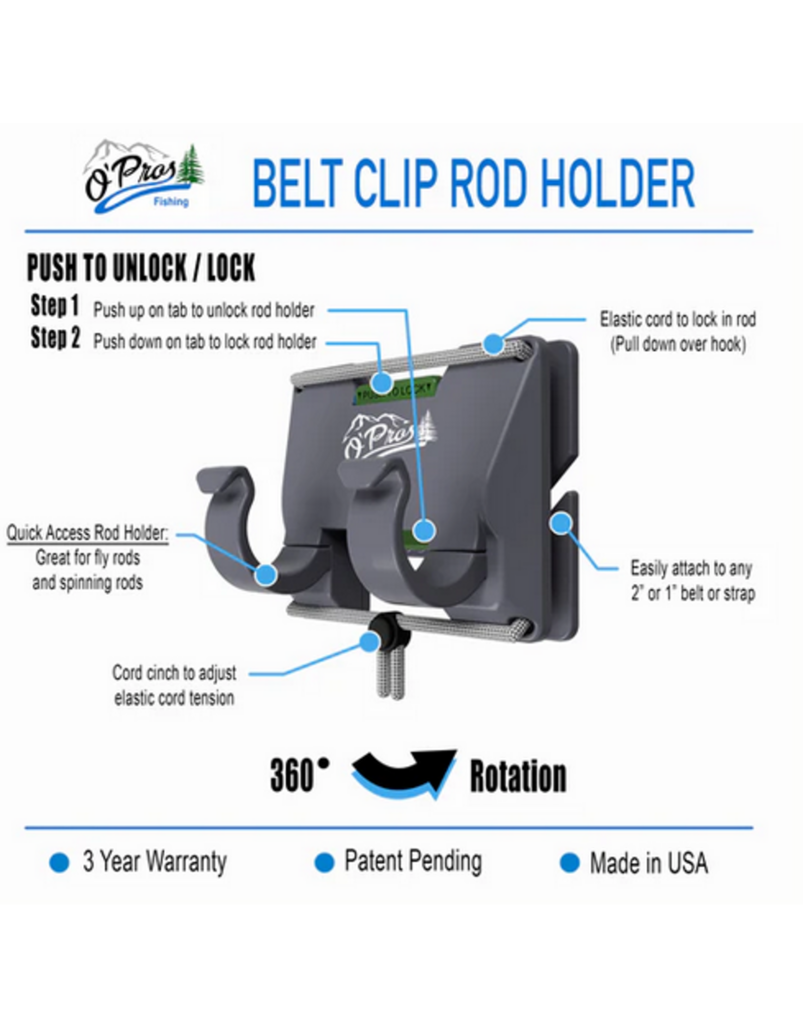 Outdoor Professionals Belt Clip Rod Holder