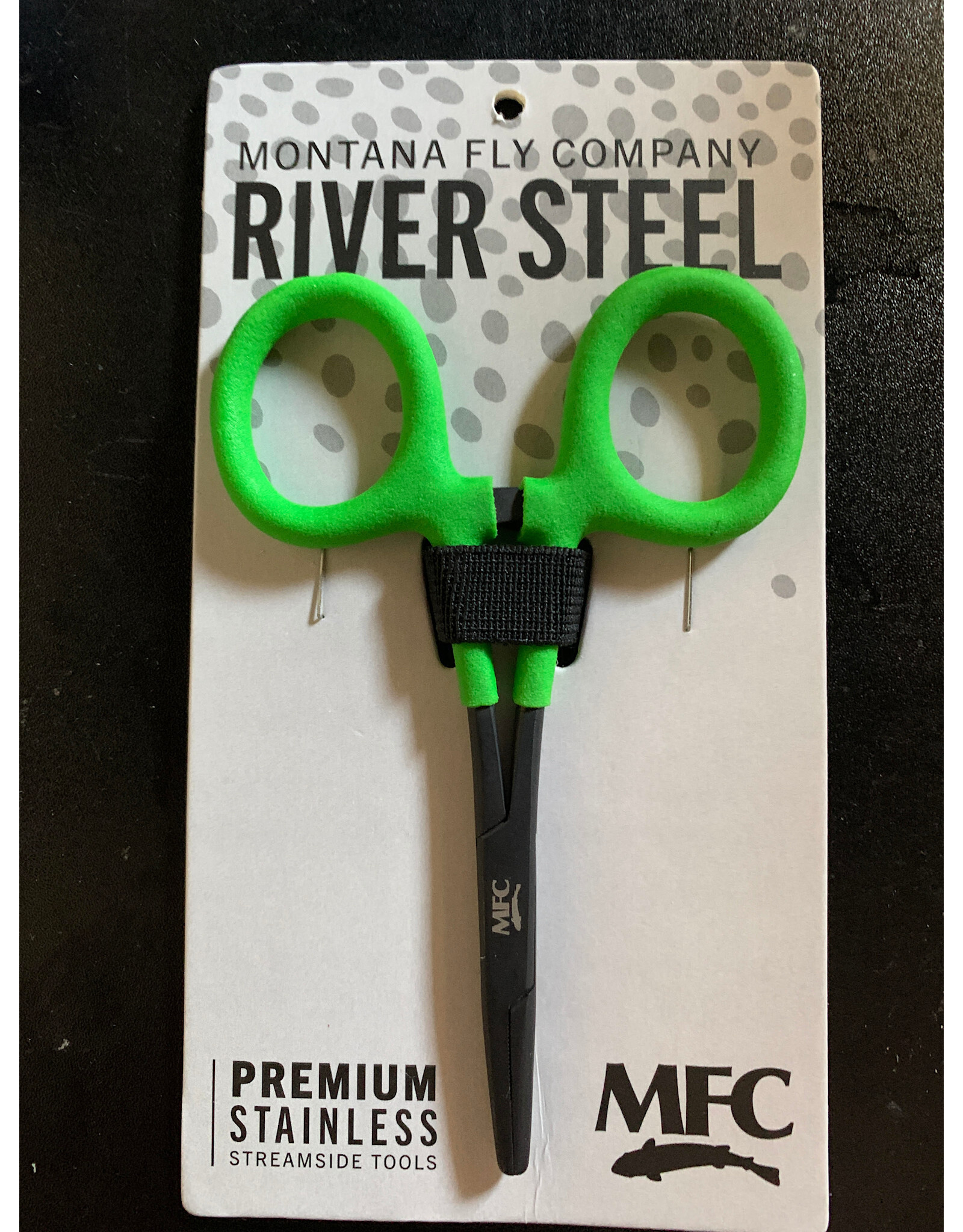 Montana Fly Company MFC River Steel 5" Forcep (Hot Grip- Chartreuse)