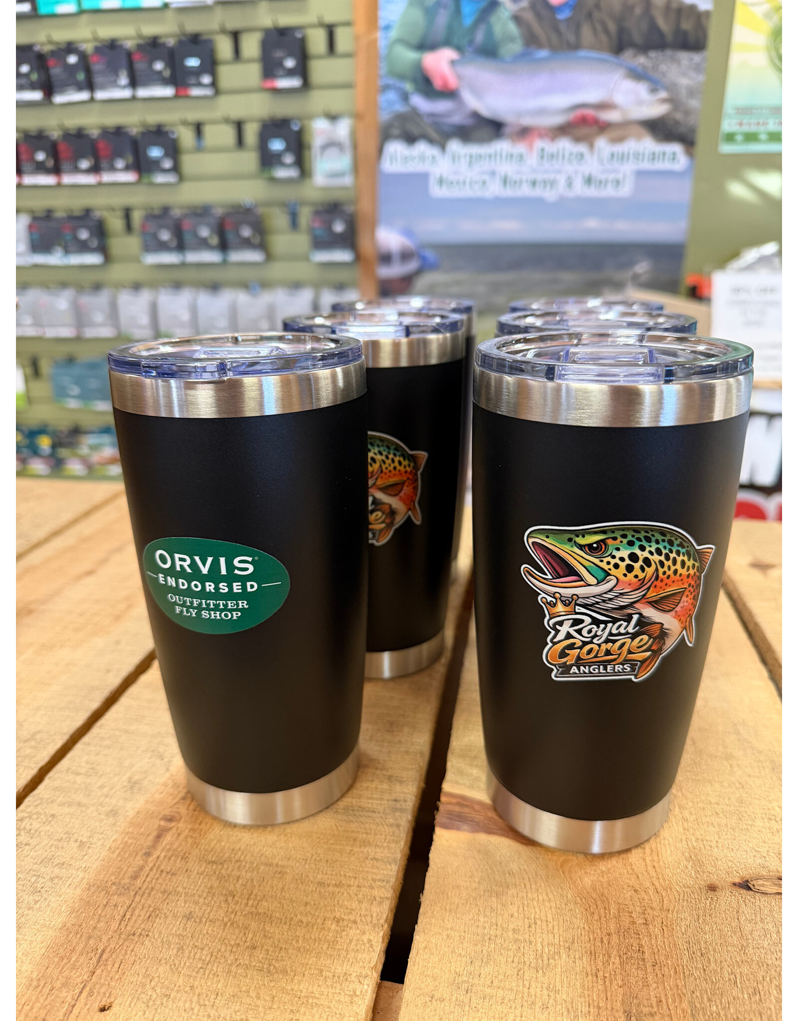 Royal Gorge Anglers BrownBow 20oz Tumbler