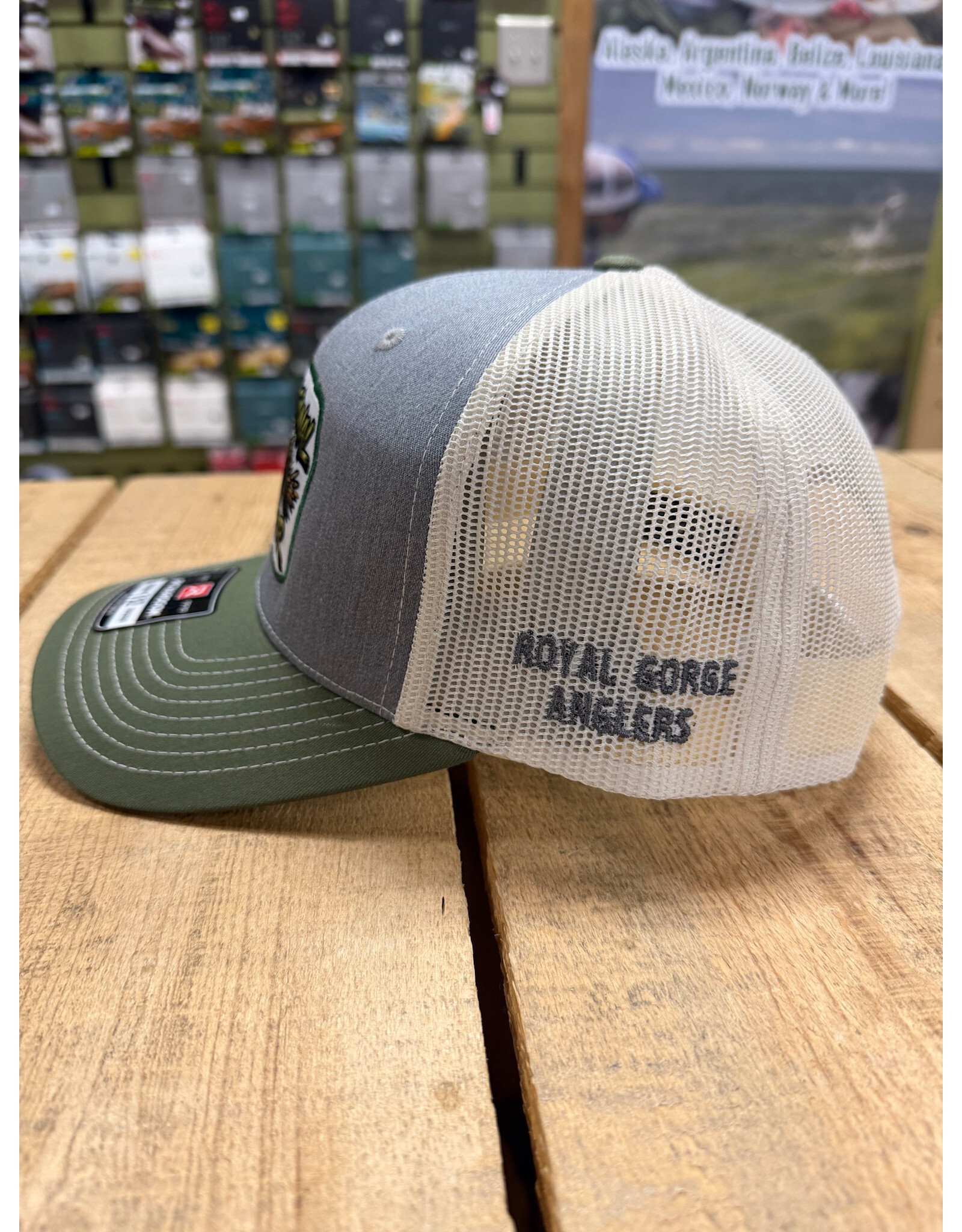 Richardson RGA "Professional Stripper" Trucker Hat (Heather Grey/ Birch/ Army Olive)