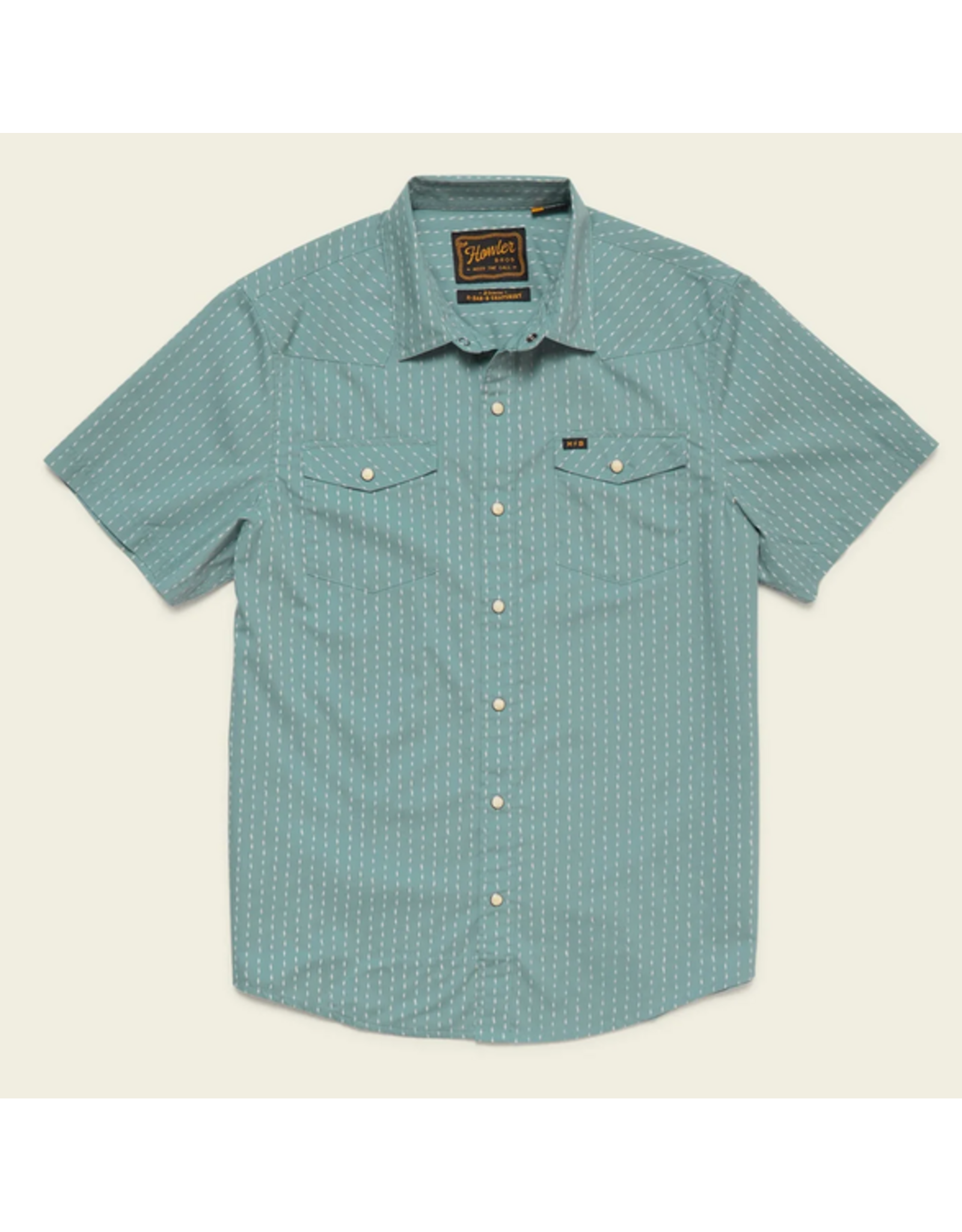 Howler Bros H Bar Snap SS Shirt (Power Lines: Smoke Blue) Size L