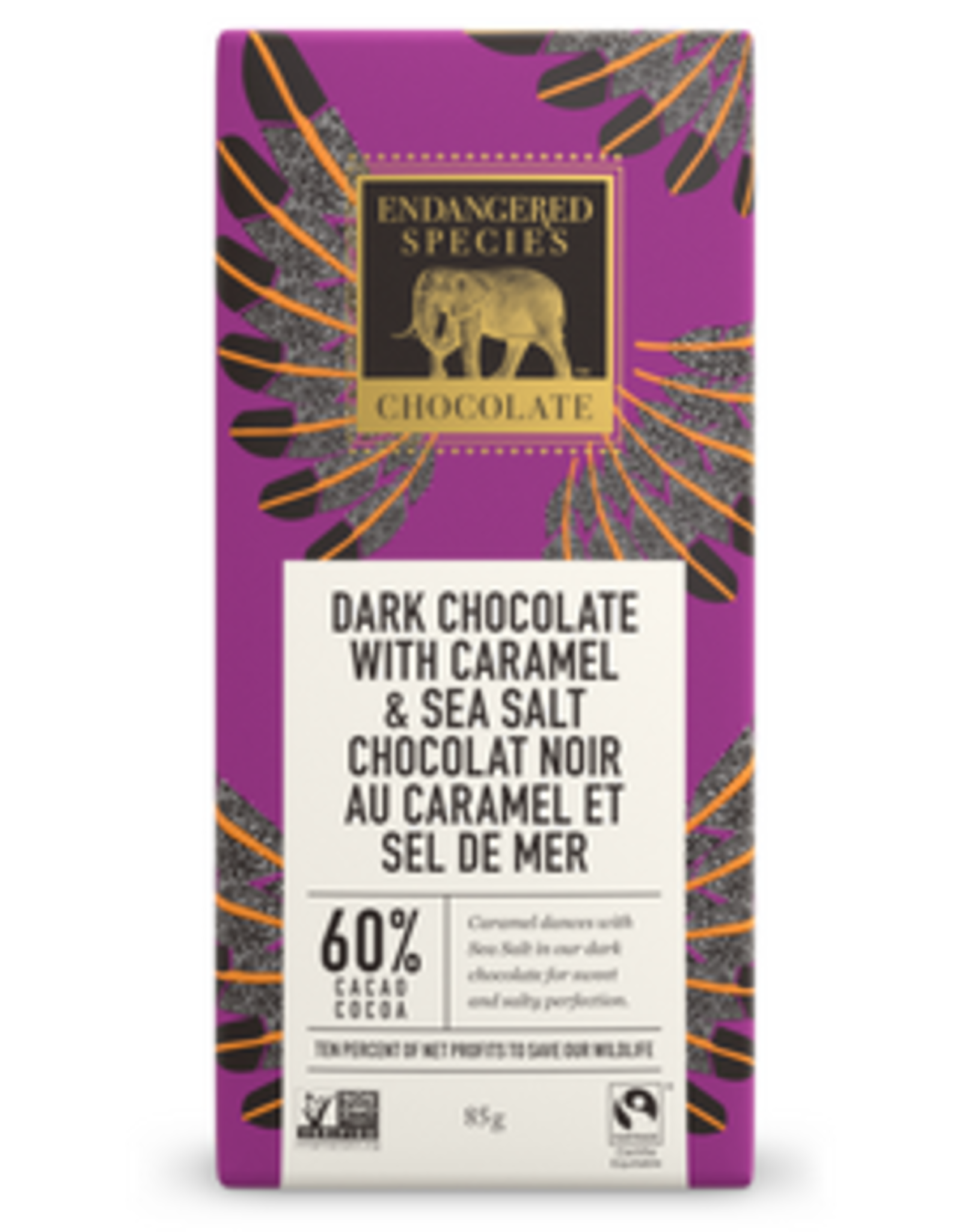 Endangered Species Endangered Species - Tablette de Chocolat Noir, Caramel & Sel de Mer (85g)
