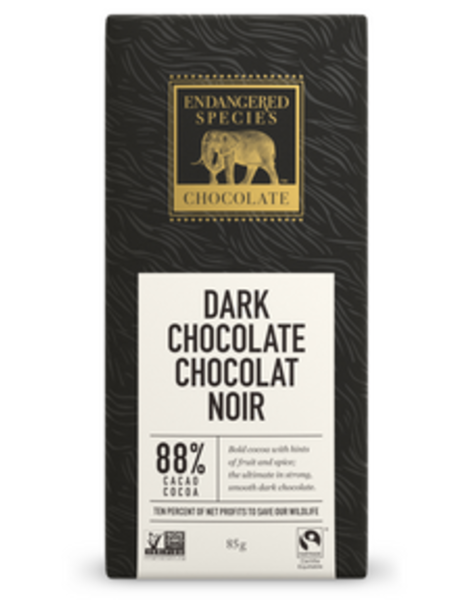 Endangered Species Endangered Species - Tablette de Chocolat Noir, Panthère Extrême 88% (85g)