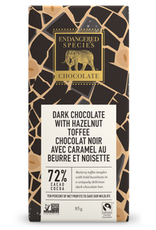 Endangered Species Endangered Species - Tablette de Chocolat Noir, Rhino au Caramel aux Noisettes 72% (85g)