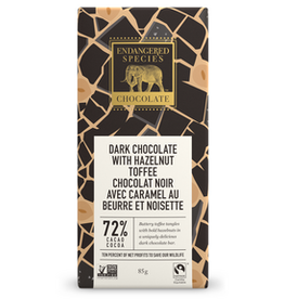 Endangered Species Endangered Species - Tablette de Chocolat Noir, Rhino au Caramel aux Noisettes 72% (85g)