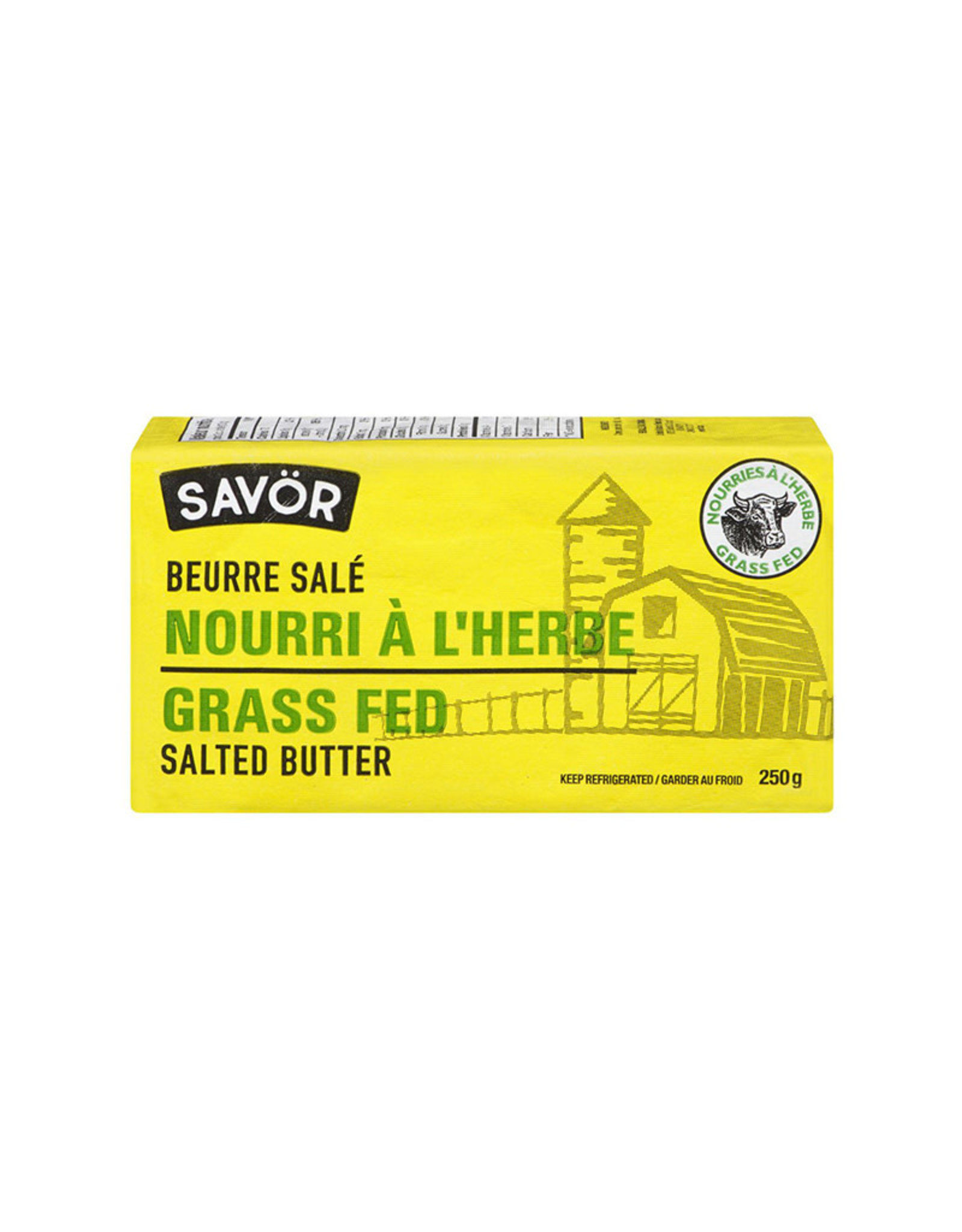 Savor Savor - Beurre Nourri à L'Herbe, Salé (250g)