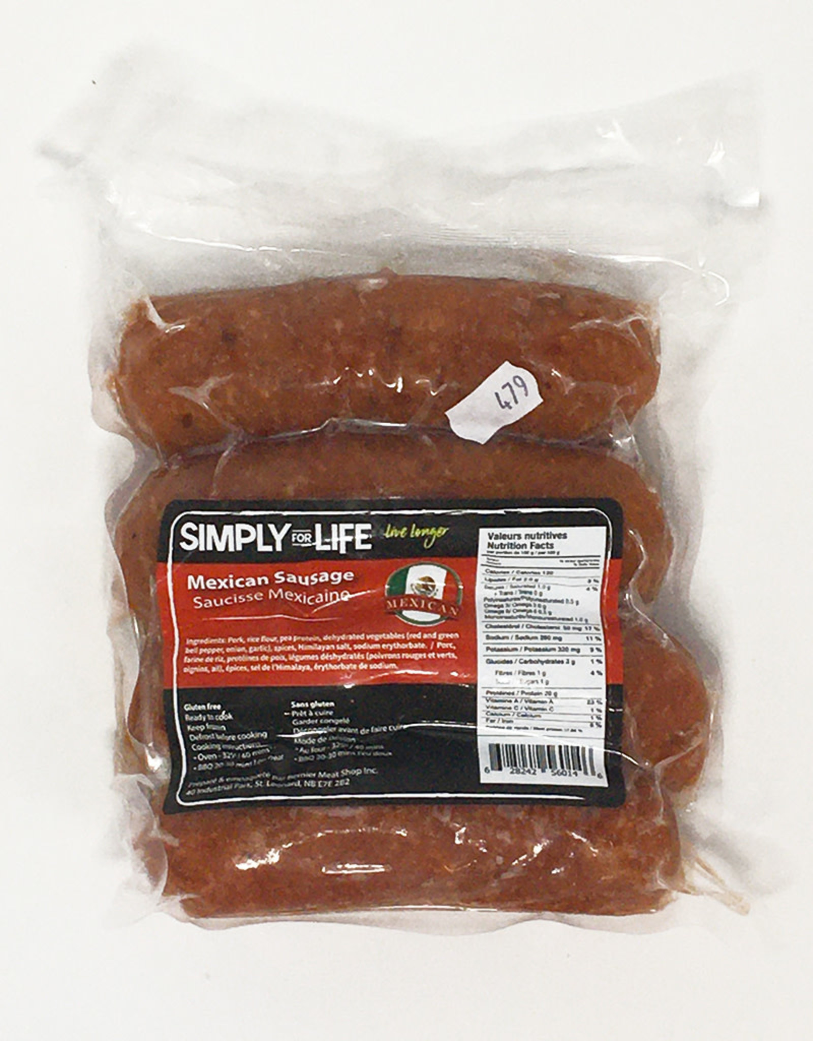Simply For Life Simply For Life - Saucisses de Porc, Mexicaine (400g)