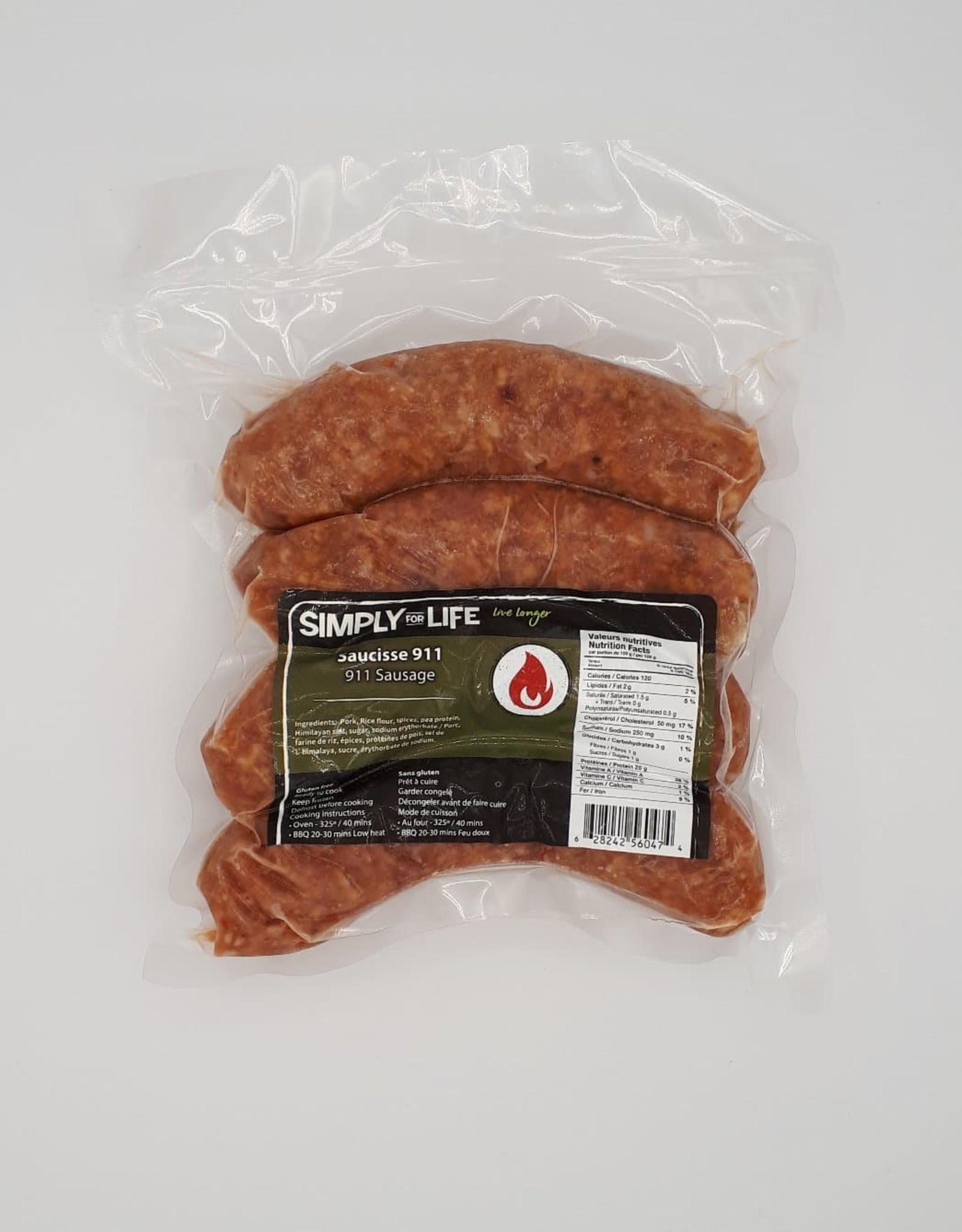Simply For Life Simply For Life - Saucisses de Porc, 911 (400g)