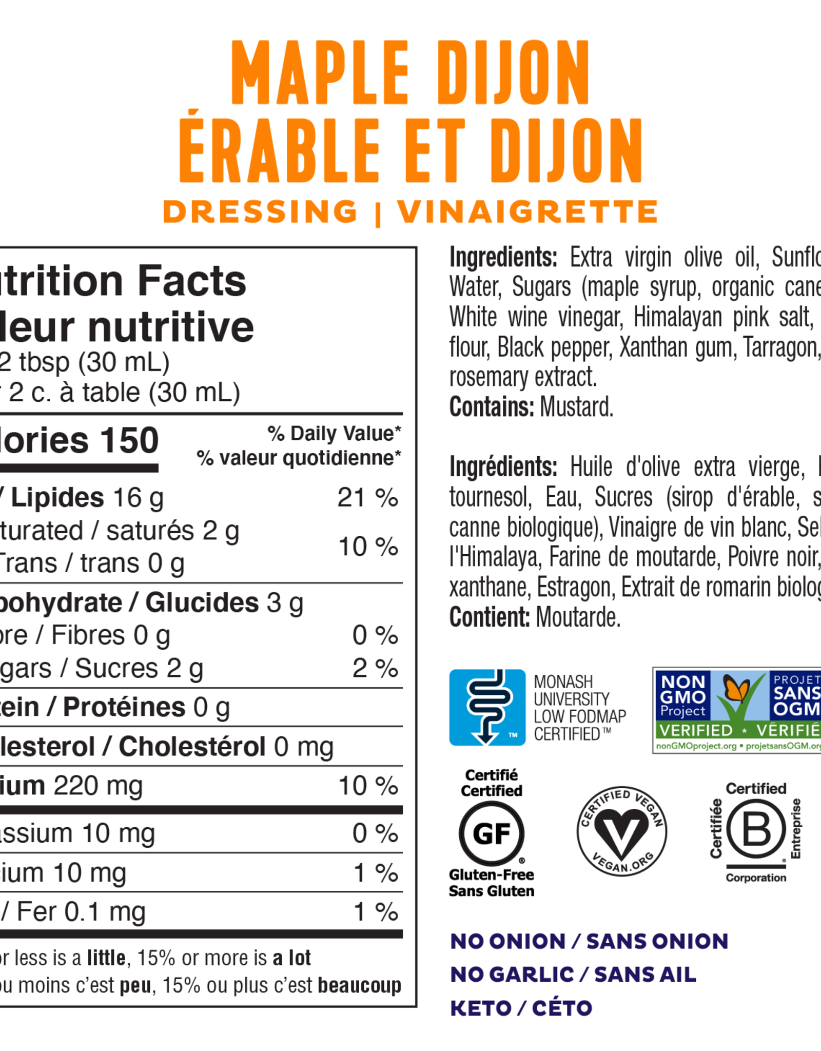 Fody Food Fody Food - Vinaigrette, Salade À L'Érable Dijon (236ml)