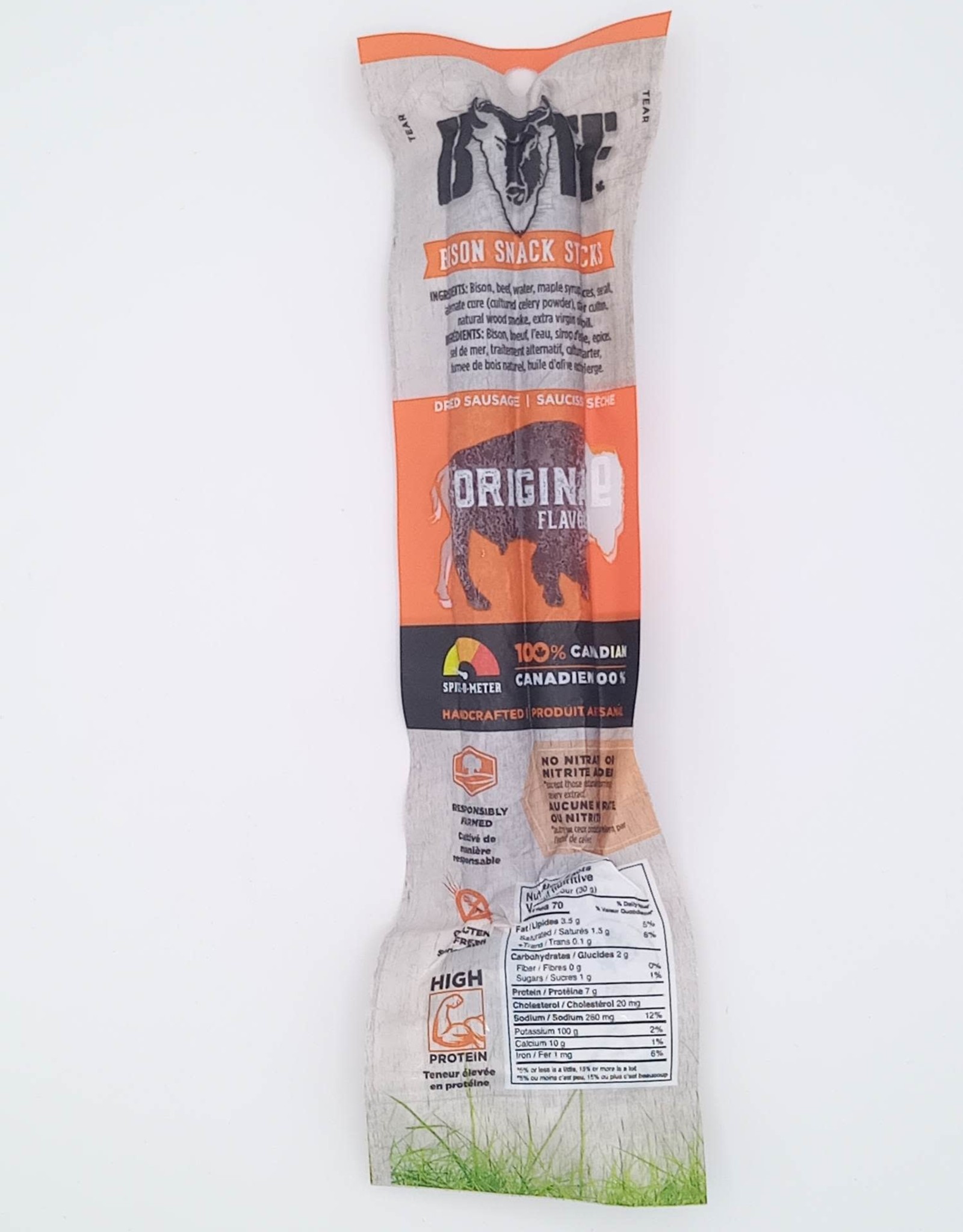 Buff Buff - Bâtonnets au Bison Nourris À L'Herbe, Original (50g)