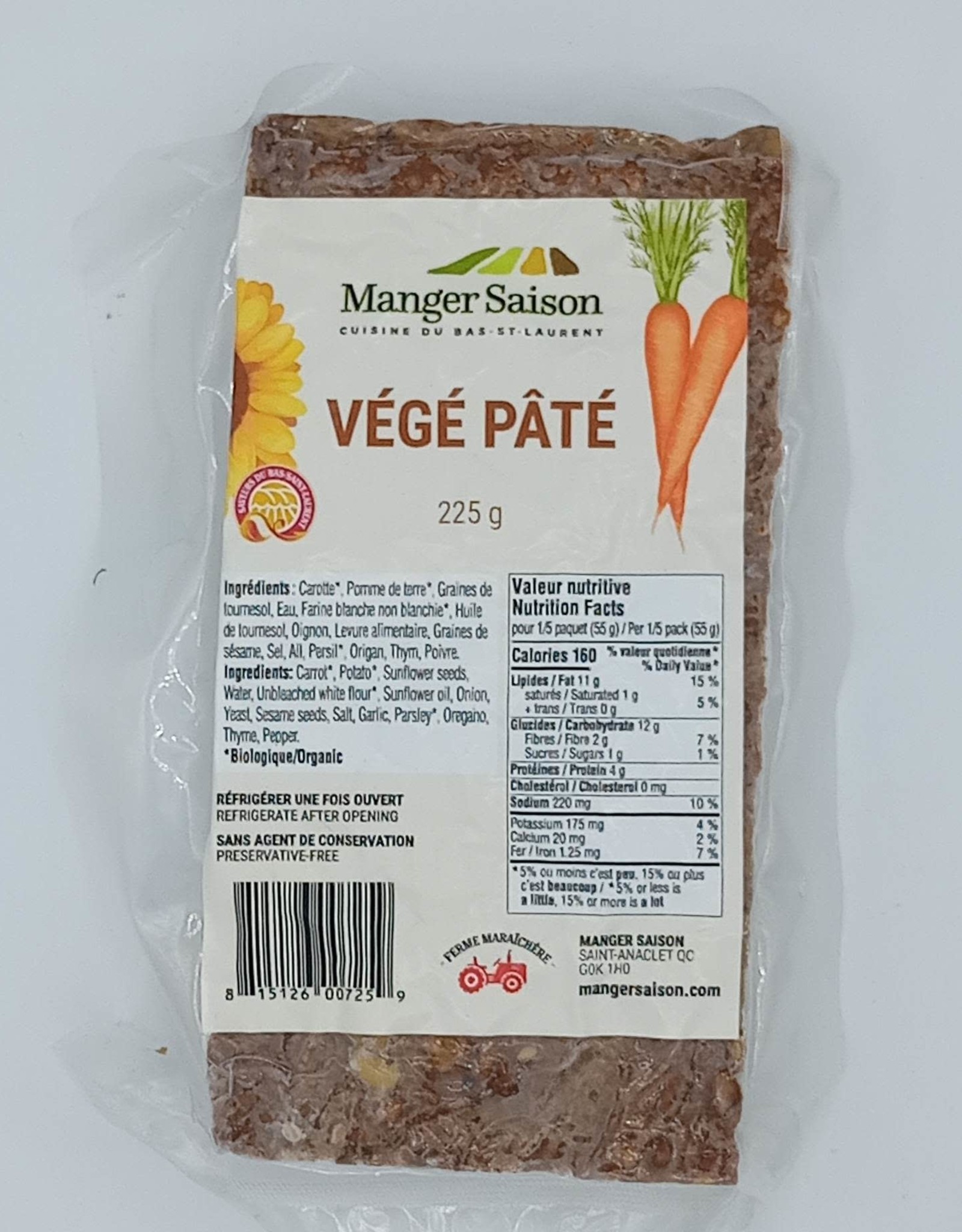 Manger Saison Manger Saison - Végé-Paté (225g)