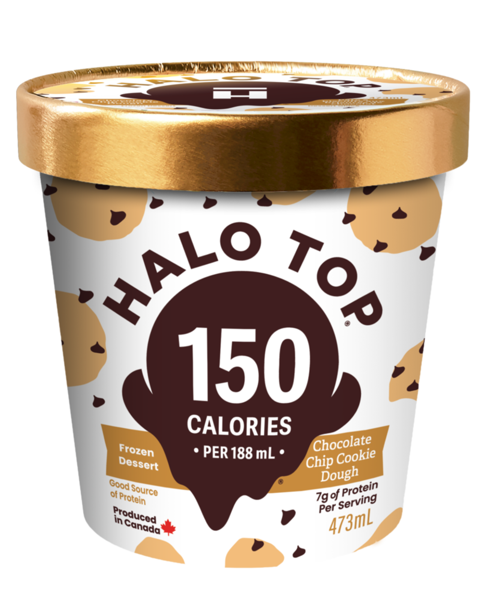 Halo Top Halo Top - Dessert Glacé , Pâte à biscuit et Brisures de Chocolat