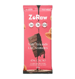 Zoraw Zoraw - Barre de Chocolat Keto et Proteinée, Au Lait et Amande (52g)