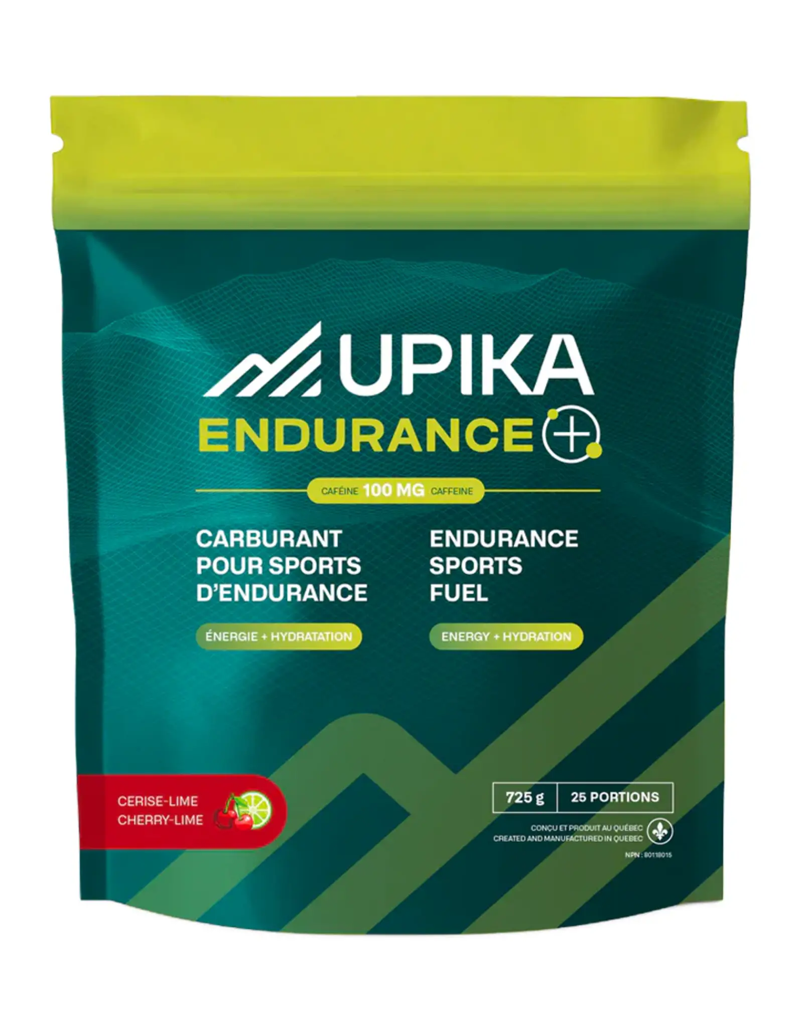 Upika Upika - Carburant Pour Sports d'Endurance +(100mg Caféine ) , Cerise  et Lime(725g)