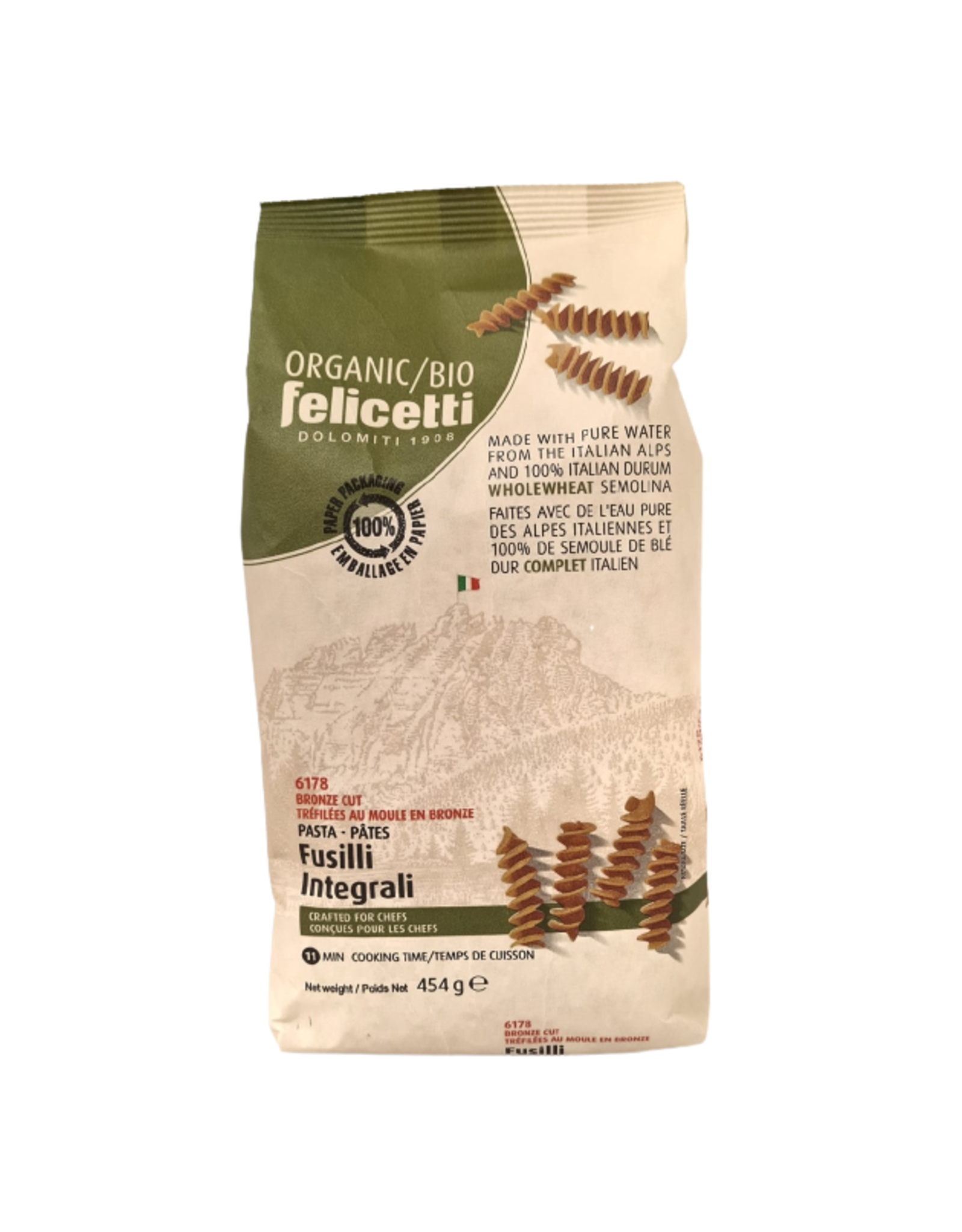 Felicetti Pasta Felicetti Pasta - Pâtes, Fusilli Blé Complet (454g)