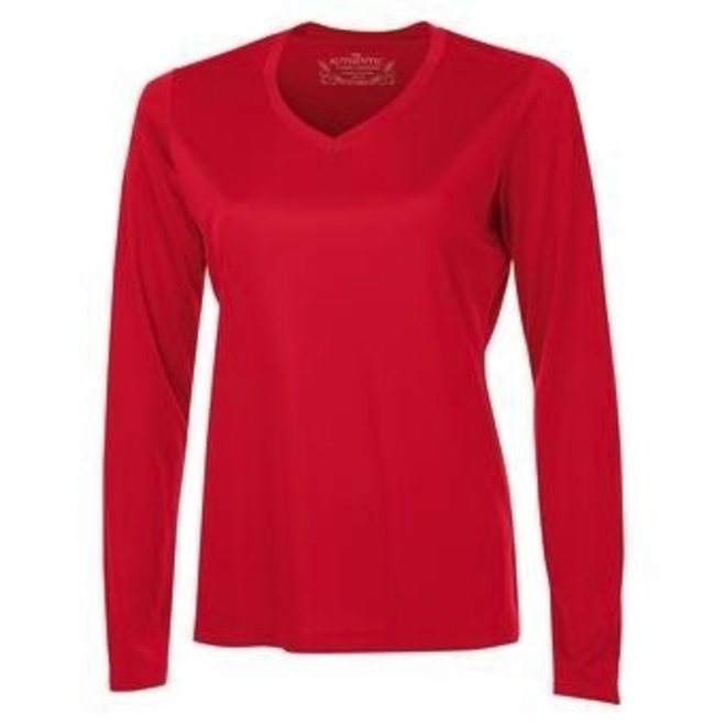 Pro Team Long Sleeve Tee, V-Neck - Ladies Sizes - Just Volleyball Ltd