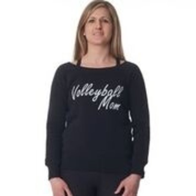 Just Volleyball Mom Sponge Fleece Wide Neck Sweatshirt