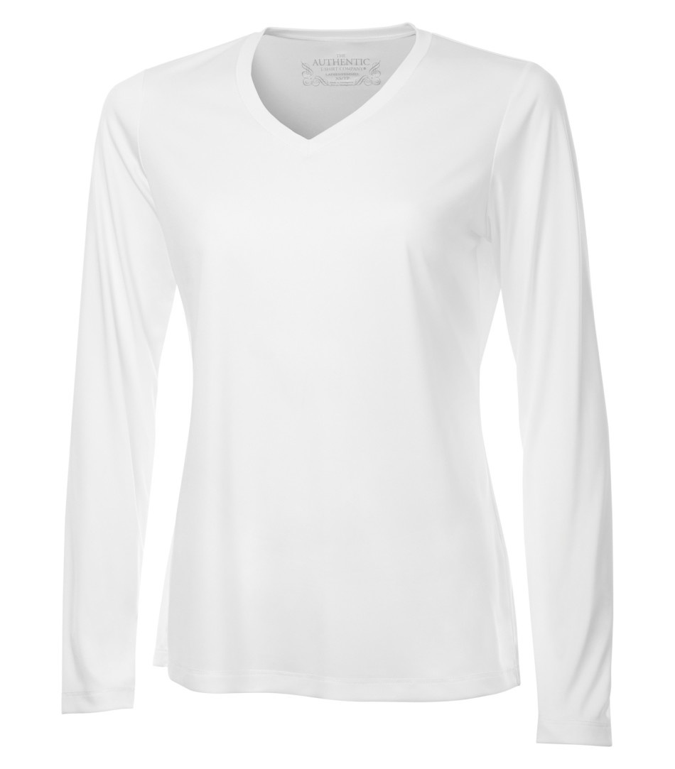 Authentic T-Shirt Company Pro Team Long Sleeve Tee, V-Neck - Ladies Sizes