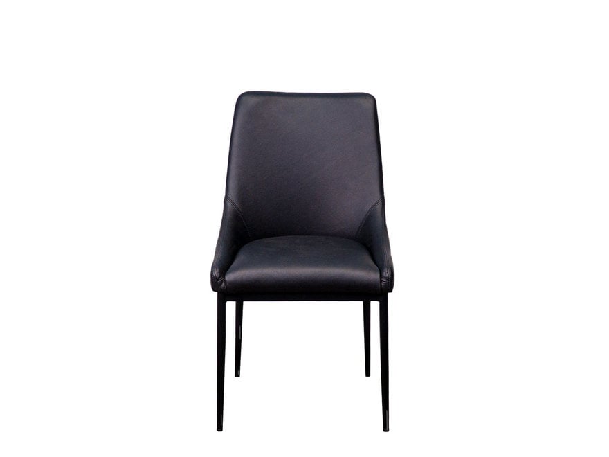 Chaise de cuisine en cuir noir - Corcoran – Mobilier Enora