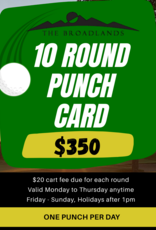 Broadlands Golf Course 2026 10 Round Punch Card