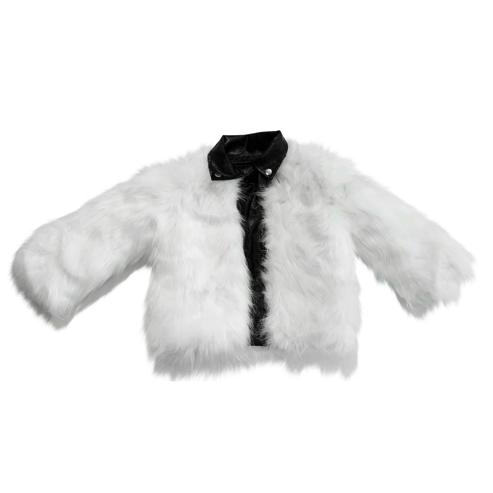 Wyld Blue White Fur Jacket Leather Collar 18M