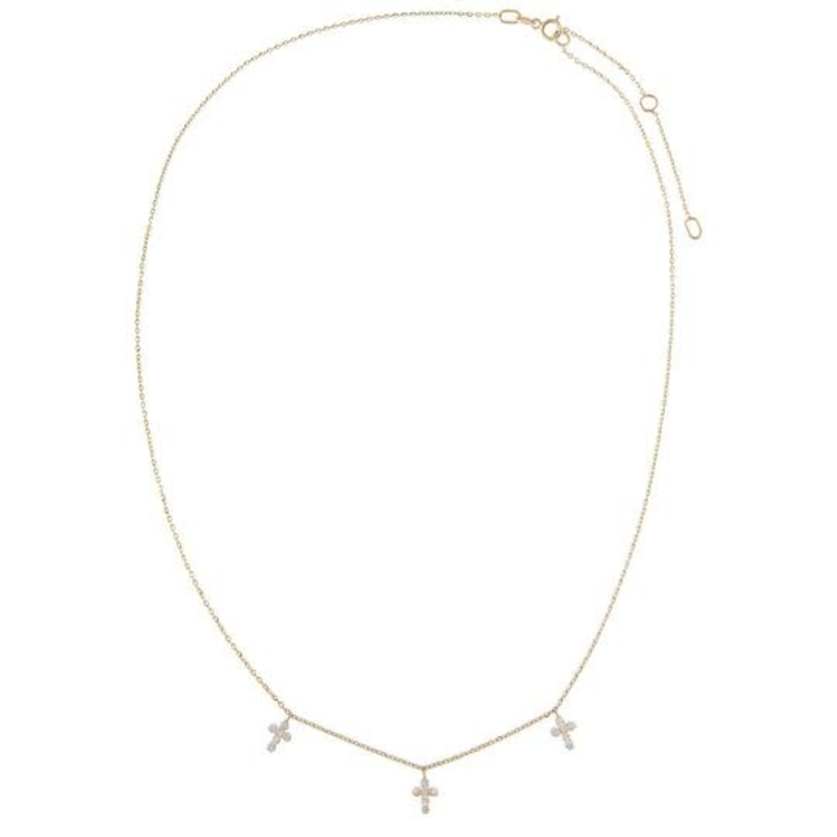 Adinas Diamond Multi Cross Necklace 14K