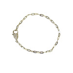 Adinas Diamond Clasp Link Bracelet 14K