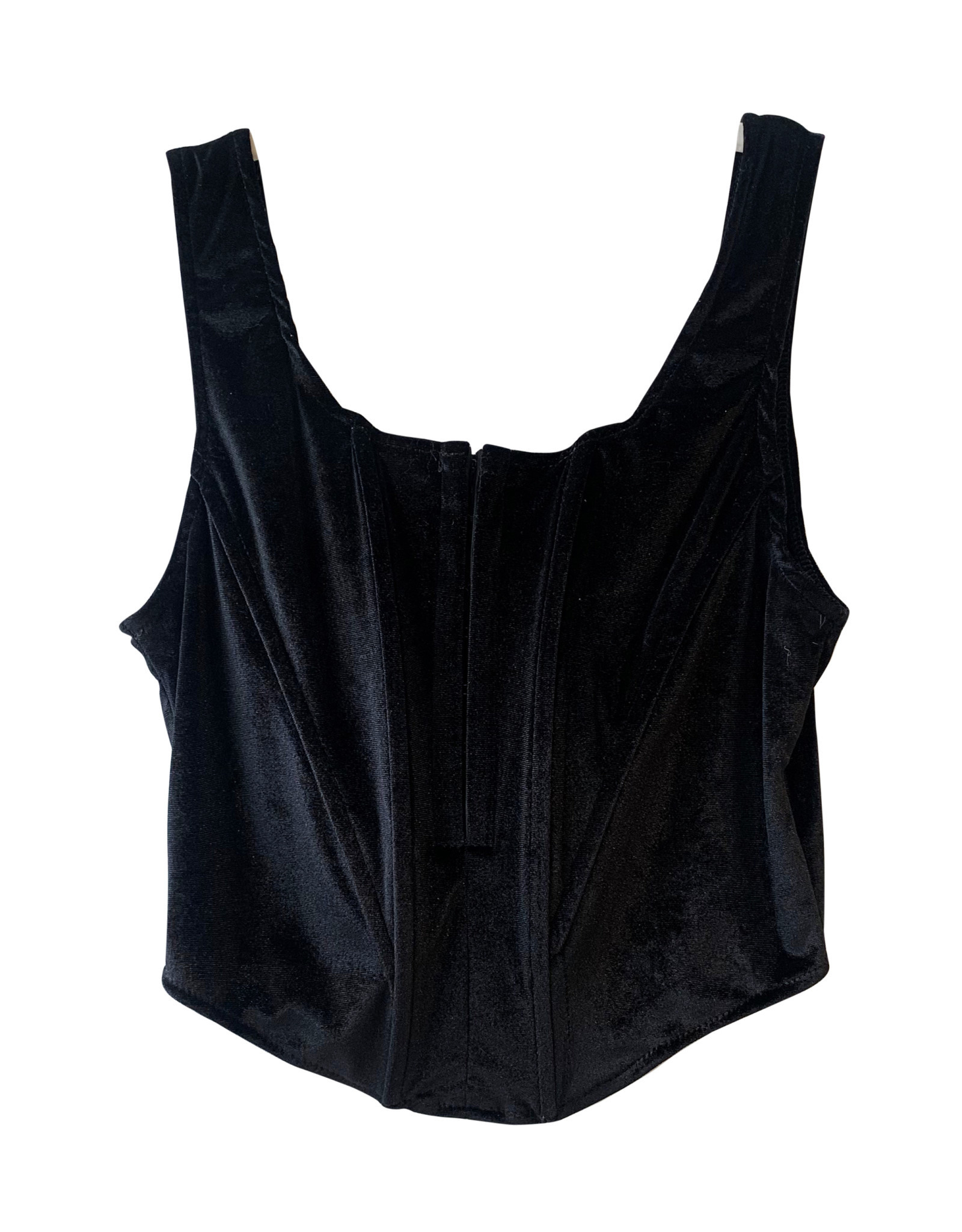 black velvet bustier top
