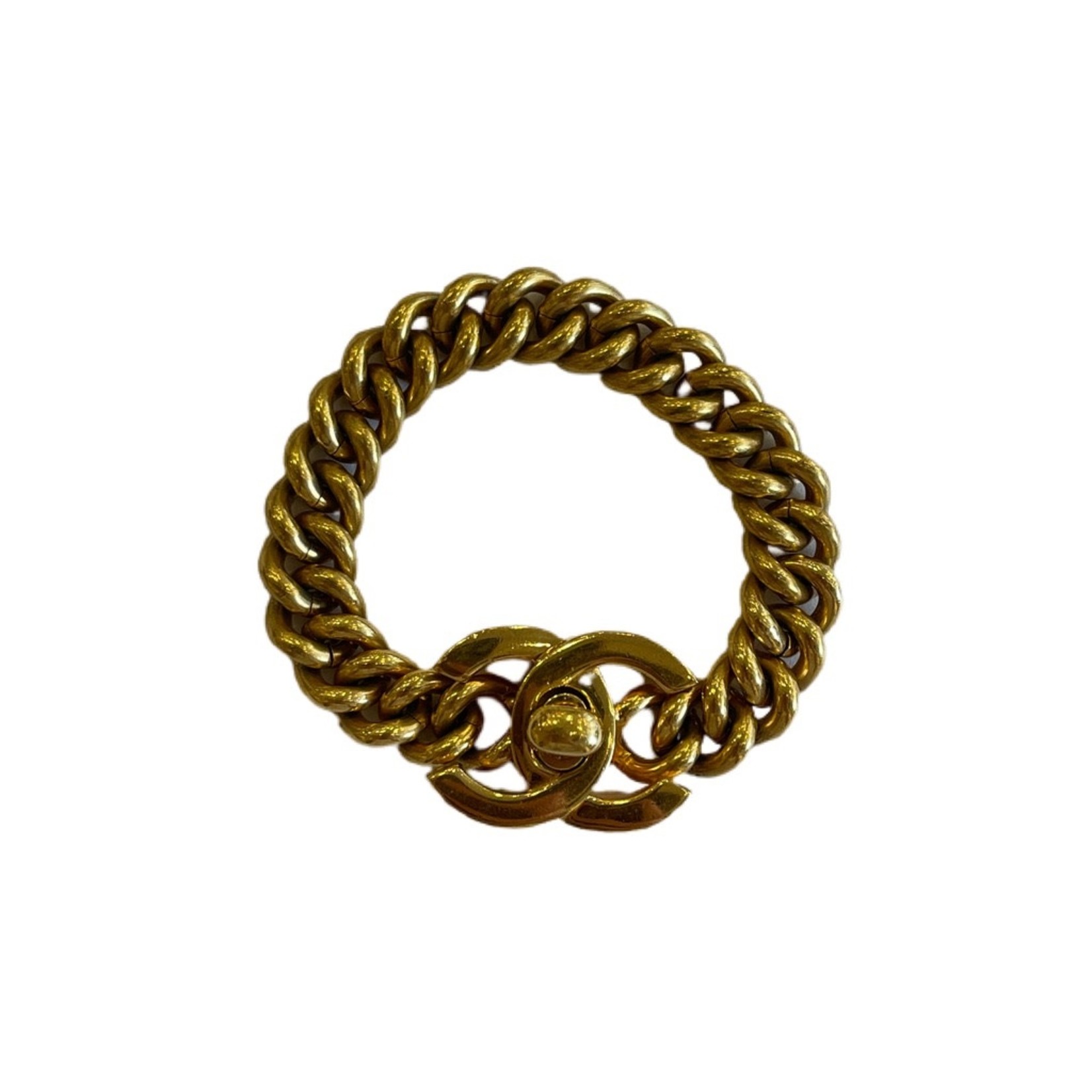 Wyld Blue Vintage Gold Chanel Turnlock Bracelet Medium