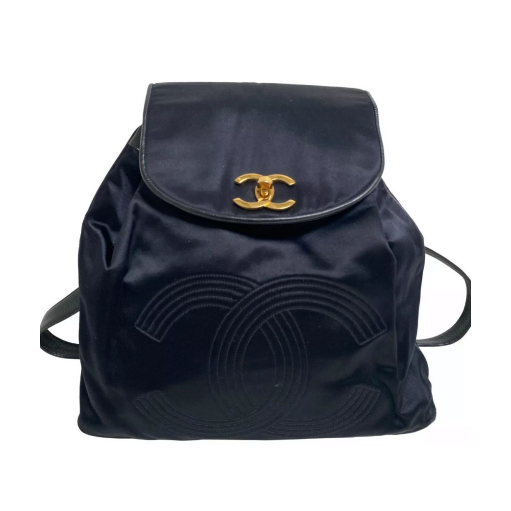 Chanel Backpack Wool / Lamb Blue / Black