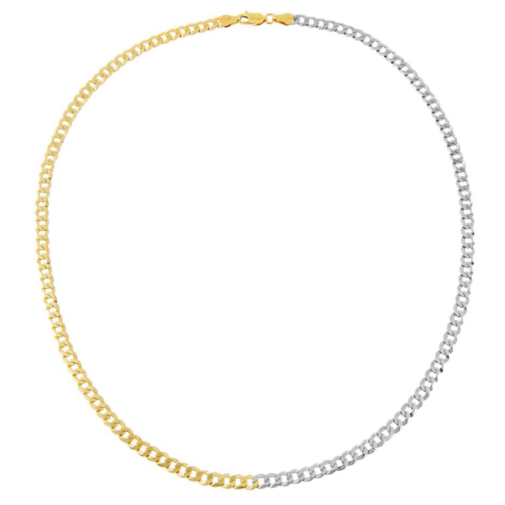 Adinas Two Tone Flat Curb Necklace