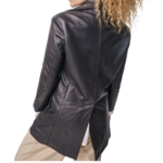 Understated Leather Long Leather Blazer