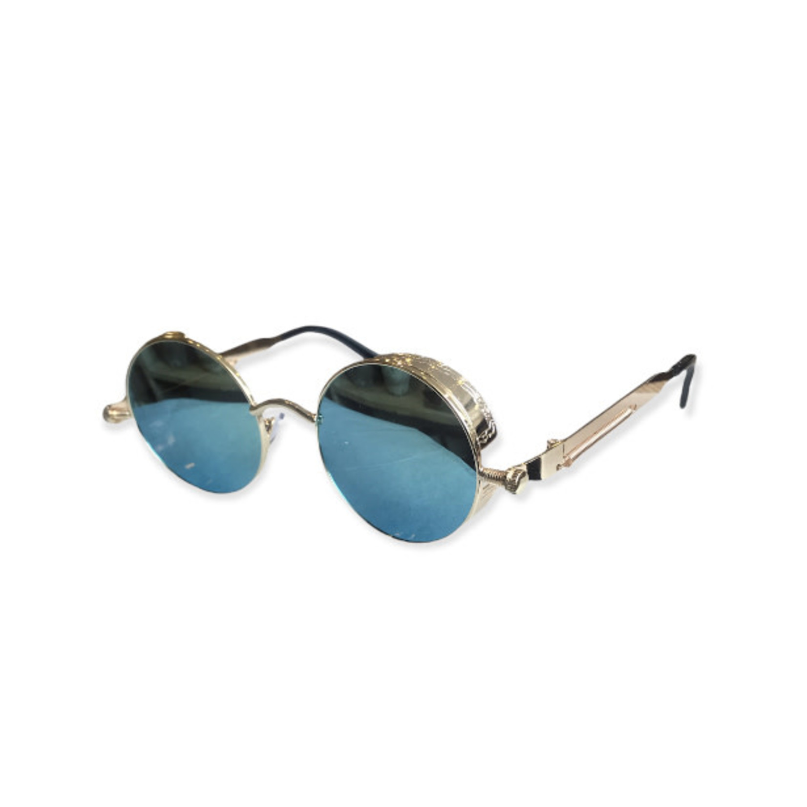 Wyld Blue Round Retro Sunglasses