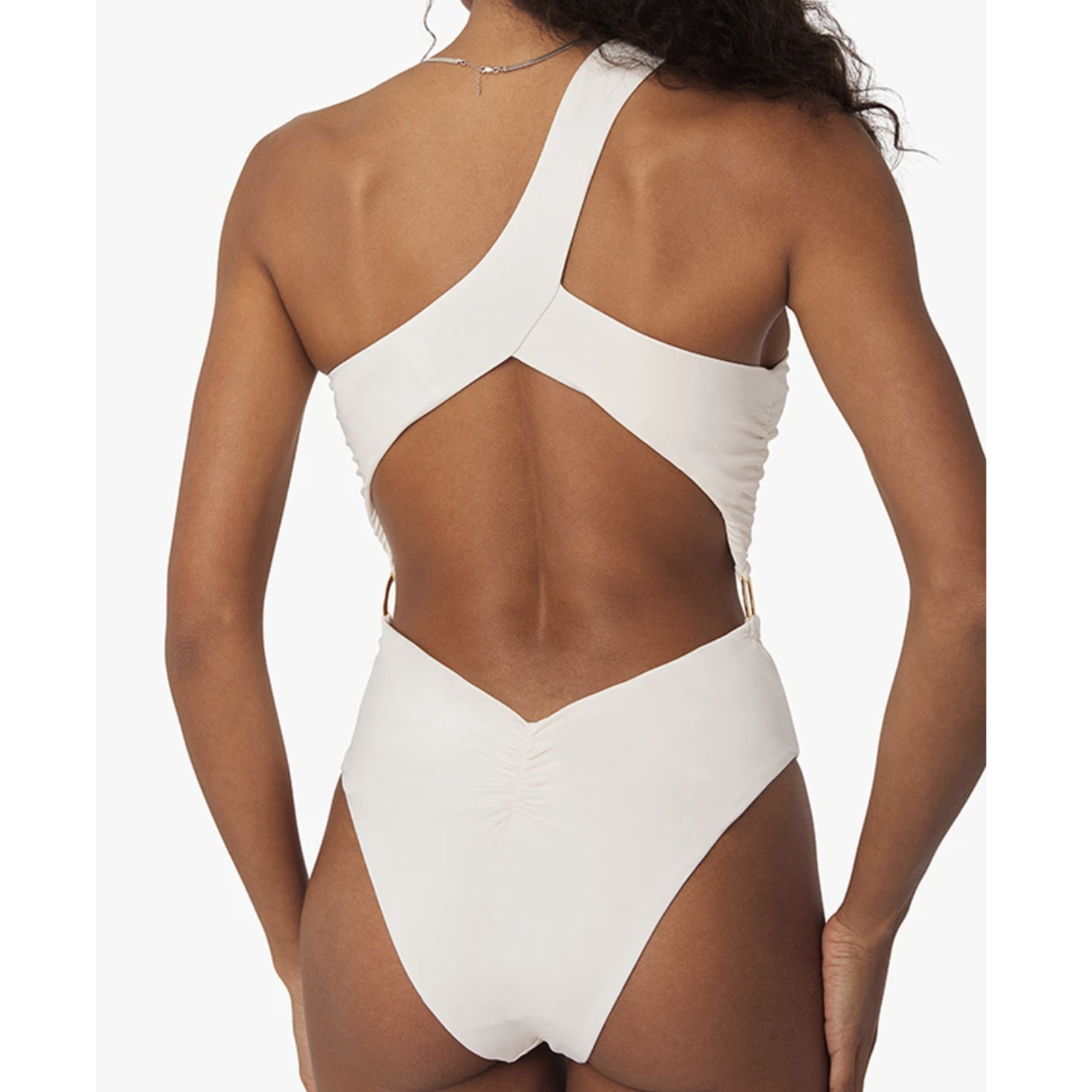 Asymmetrical Sprayed Monogram One-Piece Swimsuit - Women - Ready