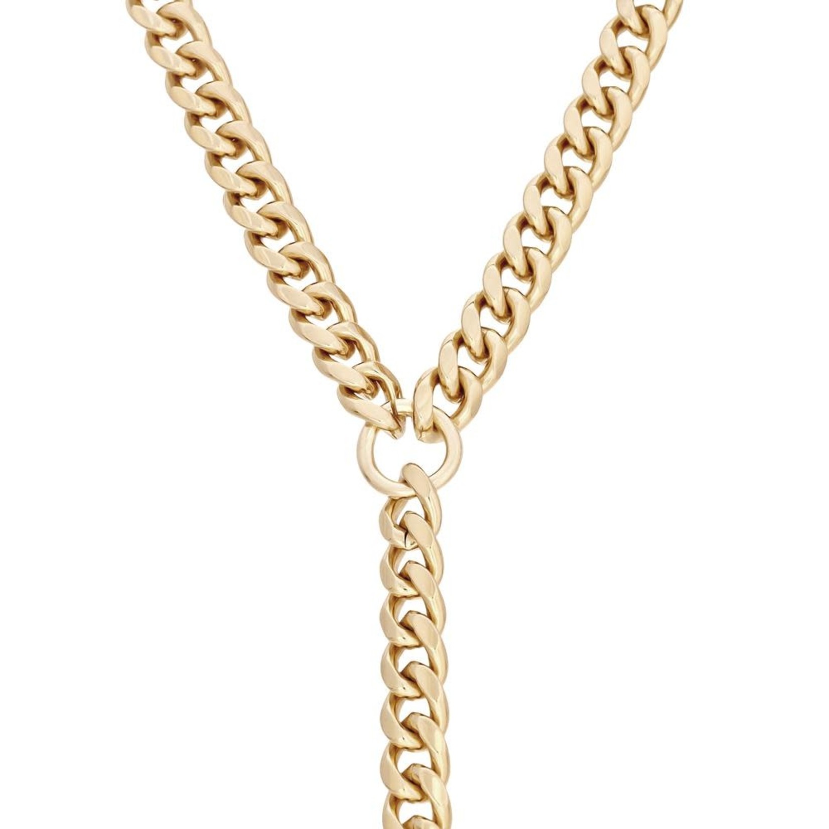 Eklexic Curb Chain Lariat Gold