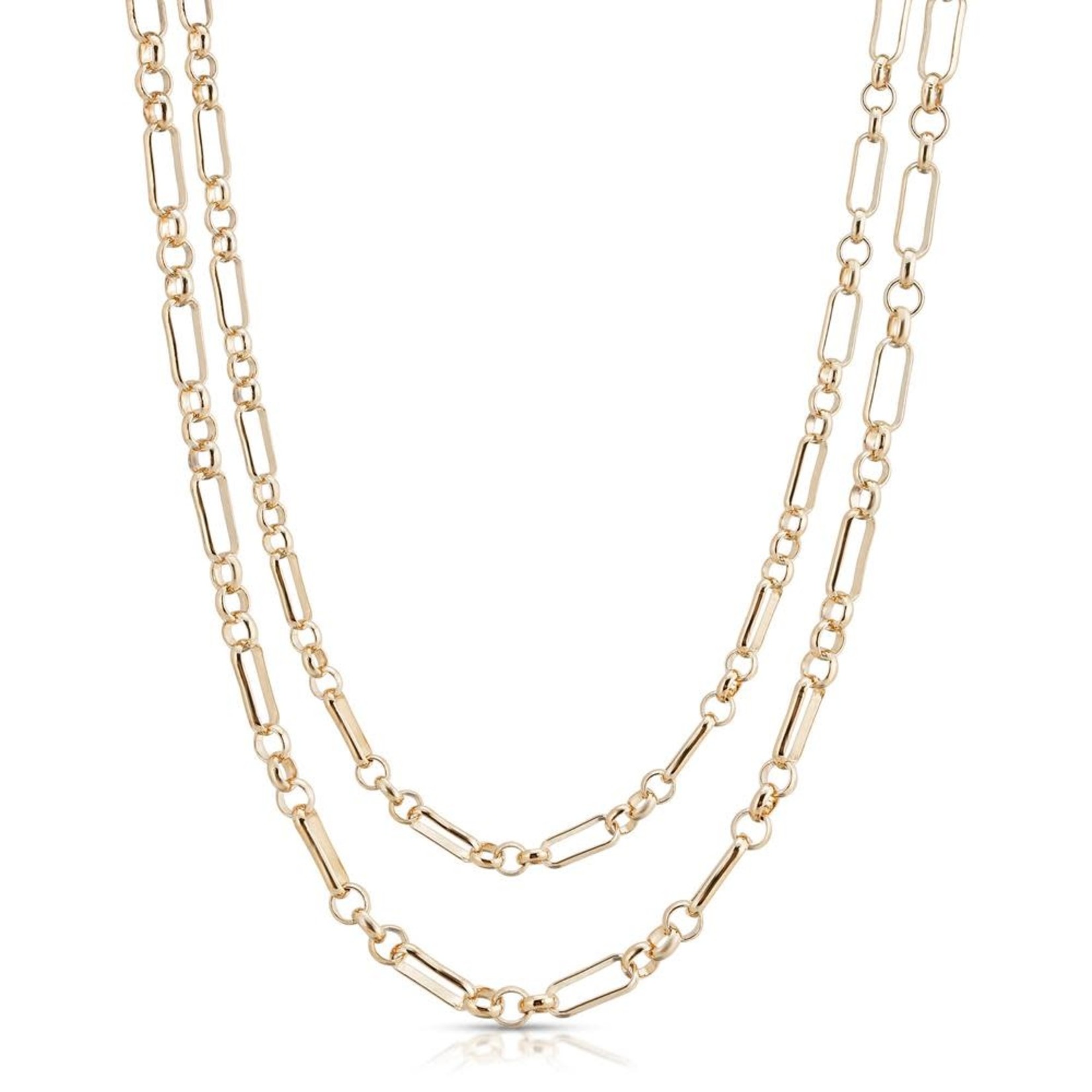 Double Small Multi Link Chain Necklace 