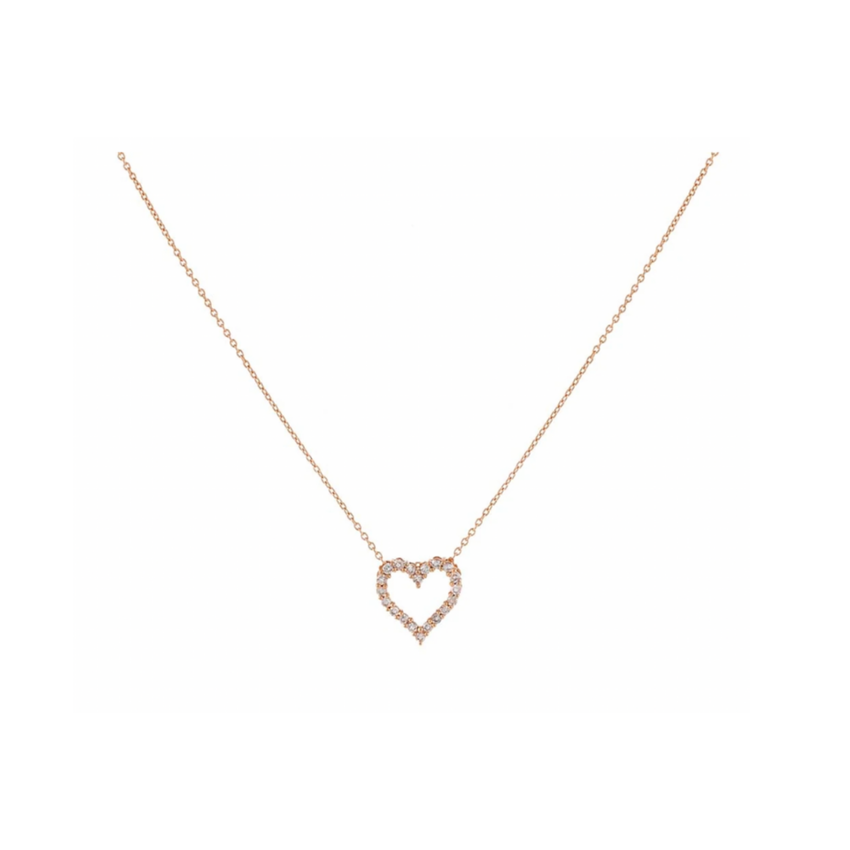 Adinas Classic Diamond Heart Necklace 14K