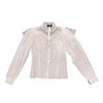 Morphew 1970s White Cotton Lace Top