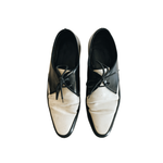 Wyld Blue Vintage Saint Laurent Lace up Loafers Black and White 35
