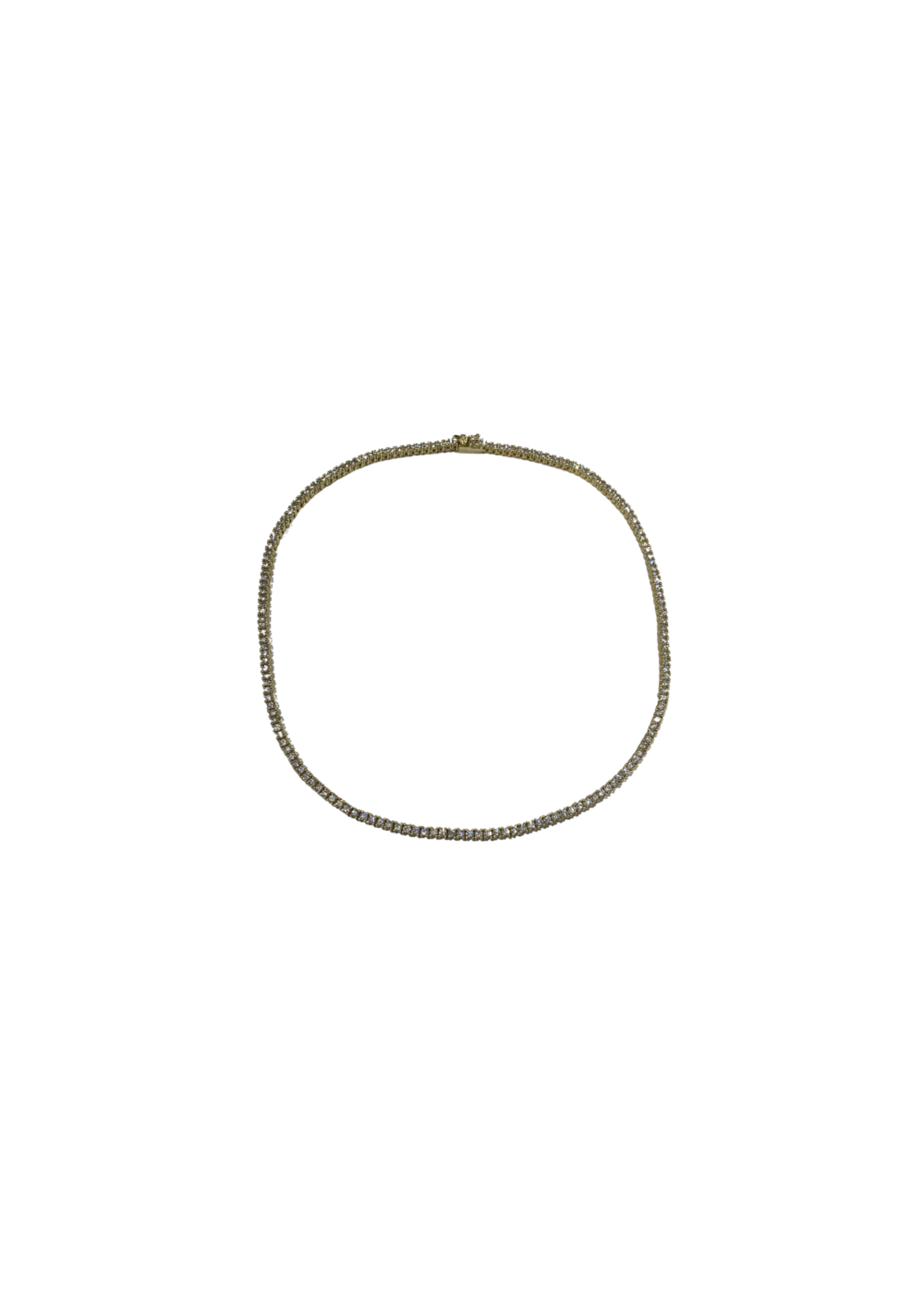 Wyld Blue Gold Tennis Necklace Square CZ