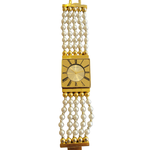 Wyld Blue Gold and Pearl Detailed Watch
