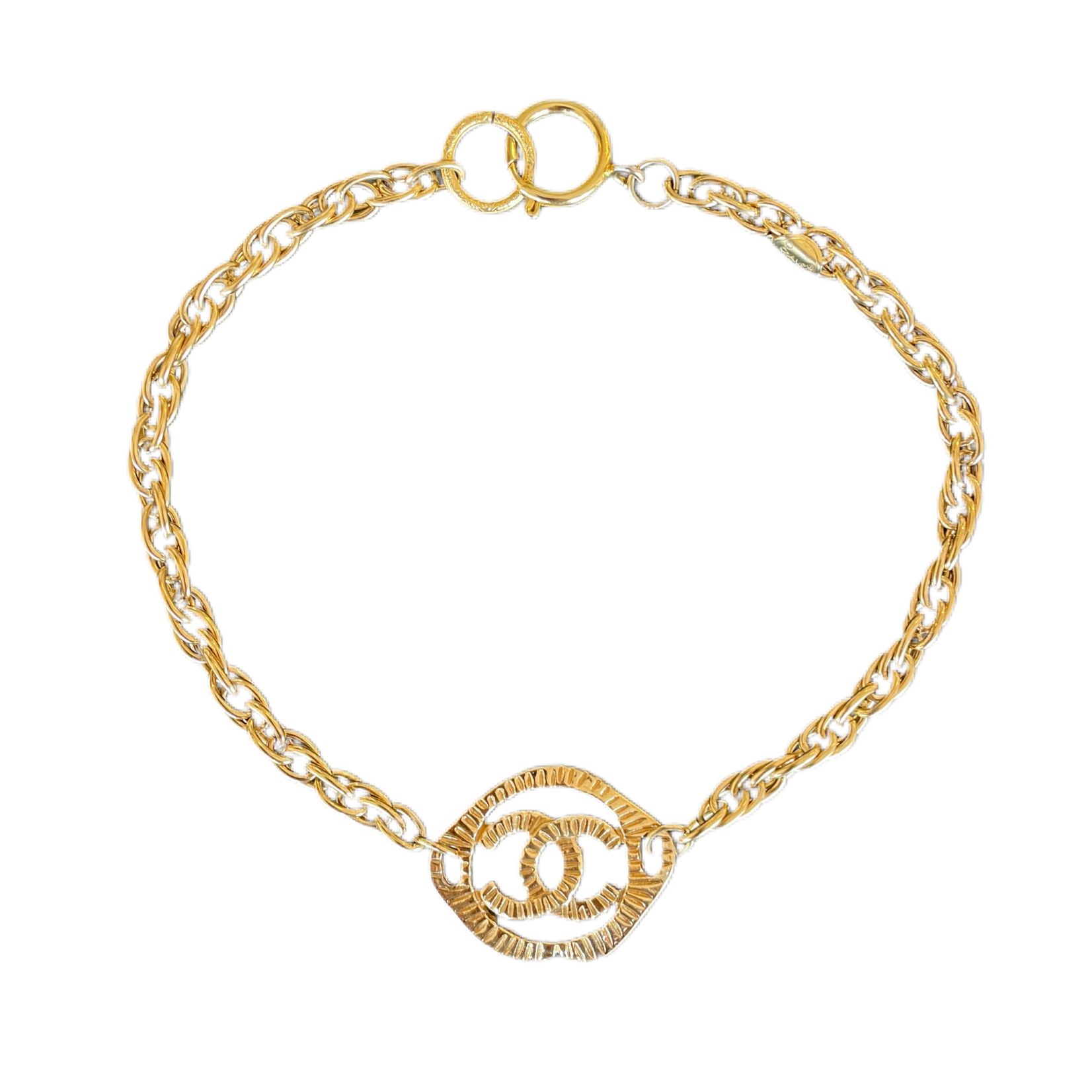 Wyld Blue Vintage Chanel Double Suspended Gold Necklace