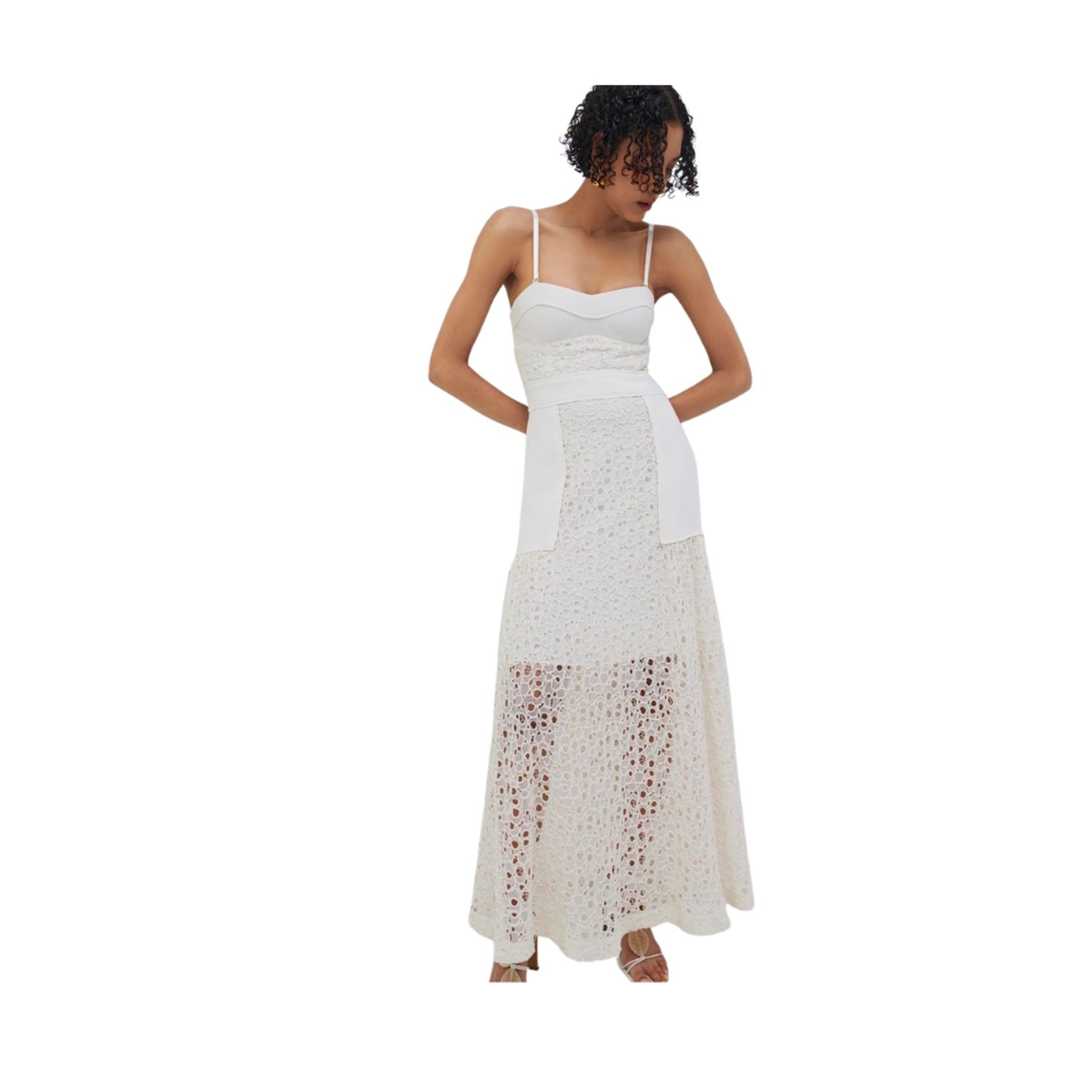 Jonathan Simkhai Vida Utility Lace Strapless Maxi Dress